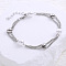 Stainless Steel Multi-layered Bracelets, Link Bracelets for Women, with Natural Freshwater Pearl, Stainless Steel Color