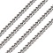 Tarnish Resistant 304 Stainless Steel Curb Chains, with Spool, Unwelded Twisted Chains, Stainless Steel Color, 4x3x0.8mm, about 164.04 Feet(50m)/roll