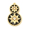 Rack Plating Brass Micro Pave Cubic Zirconia Pendants, with Enamel, Cadmium Free & Lead Free, Long-Lasting Plated, Gourd
 with Star Charms, Black, 27.5x16x3mm, Hole: 1.2mm