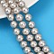 Round Shell Pearl Beads Strands, Silver, 10mm, Hole: 0.9mm, about 40pcs/strand, 15.94''(40.5cm)