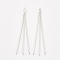 Brass Serpentine Chain Tassel Big Pendants, Real Platinum Plated, 62x3.5x1mm, Hole: 1mm