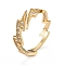Brass Micro Pave Clear Cubic Zirconia Cuff Rings, Open Rings, Long-Lasting Plated, Lightning Bolt, Real 18K Gold Plated, US Size 6 1/2, Inner Diameter: 17mm