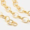 Iron Cable Chains, Textured, Unwelded, with Spool, Flat Oval, Golden, 8x6x1mm, about 164.04 Feet(50m)/roll