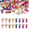Angel Acrylic Imitation Pearl Pendants, with ABS Plastic Imitation Pearl and Tibetan Style Alloy Wing Beads, Mixed Color, 28x18x10mm, Hole: 2~2.5mm, 8 colors, 4pcs/color, 32pcs/set