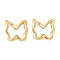 304 Stainless Steel Butterfly Linking Rings, Ion Plating(IP), Real 18K Gold Plated, 15x16x3.5mm, Inner Diameter: 12x9mm