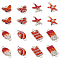 arricraft 16 Pcs 8 Styles Alloy Rhinestone Links, Butterfly Starfish Oval Rectangle Alloy Connector Charms Colorful Double Loop Links for Jewelry Making DIY Bracelet Necklace
