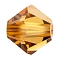 Preciosa® Crystal Beads, Czech Crystal, Bicone(451 69 302 Rondelle), 10330 Lt.Col.Topaz, 5mm, Hole: 1mm