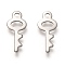 Non-Tarnish 201 Stainless Steel Charms, Laser Cut, Key, Stainless Steel Color, 14x6x0.8mm, Hole: 1.4mm