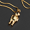 Cute Stainless Steel Spaceman Pendant Necklaces for Women's Daily Wear, Golden
