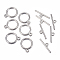Tibetan Style Toggle Clasps, Flat Round, Cadmium Free & Nickel Free & Lead Free, Platinum, Flat Round: 15x2mm, Hole: 2mm, Bar: 21mm, Hole: 2mm