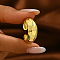 Geometric Minimalist Brass Open Cuff Ring for Women, Fashionable for Daily and Parties