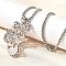 201 Stainless Steel Laser Cut Mother and Baby Koala Pendant Box Chain Necklaces for Women Men, Stainless Steel Color, 23.03 inch(58.5cm)