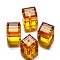 K9 Glass, Imitation Austrian Crystal Beads, Grade AAA, Faceted, Cube, Orange, 4x4x4mm(size within the error range of 0.5~1mm), Hole: 0.7~0.9mm