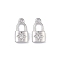 Brass Micro Pave Clear Cubic Zirconia Pendants, Cadmium Free & Nickel Free & Lead Free, Lock Charms, Real Platinum Plated, 10x5x1.5mm, Hole: 0.8mm