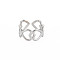 Non-Tarnish 304 Stainless Steel Open Heart Wrap Cuff Ring for Women, Nickel Free, Stainless Steel Color, US Size 6 3/4(17.1mm)