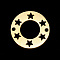 PVD Vacuum Plating 201 Stainless Steel Links Connectors, Laser Cut, Ring with Star, Golden, 19.5x1mm, Hole: 1.5mm