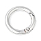 Rack Plating Brass Spring Gate Rings, Round Ring, Lead Free & Cadmium Free, Long-Lasting Plated, Platinum, 6 Gauge, 25x4mm