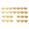 26Pcs Ion Plating(IP) 304 Stainless Steel Connector Charms, Heart with Letter, Golden, Letter A~Z, 9x12x1mm, Hole: 1.5mm