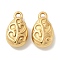 Ion Plating(IP) 304 Stainless Steel Charms, Teardrop with Flower Charm, Real 18K Gold Plated, 14.5x8.5x4.5mm, Hole: 1.6mm