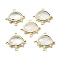 Natural Quartz Crystal Links, Rock Crystal, with Light Gold Plated Edge Brass Loops and Crystal Rhinestone, Faceted, Eye, 21x20x5mm, Hole: 1.2mm and 1.6mm