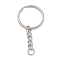 304 Stainless Steel Split Key Rings, Stainless Steel Color, 59mm