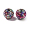 Acrylic Rhinestone Beads, Round with Square Rhinestone, Shiny Beads for DIY Jewelry Making, Beadable Pens and Crafts, Colorful, 20mm, Hole: 2mm