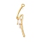 Brass Micro Pave Clear Cubic Zirconia Pendants, Cadmium Free & Nickel Free & Lead Free, Wavy Shape Charms, Real 18K Gold Plated, 29x7x5mm, Hole: 1.4mm