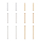 72Pcs 6 Style Brass Pendants, Rack Plating, Rectangle, Platinum & Light Gold, 20~40x2x2mm, Hole: 1mm, 12pcs/style
