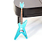 Mini Wood Electric Guitar Model, Miniature Dollhouse Decorations Accessories, Cyan, 86x32mm