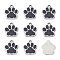 Alloy Enamel Charms, with Glitter Powder, Dog Paw Prints, Platinum, Black, 17.7x16.6x2mm, Hole: 2mm