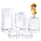 5Pcs 5 Styles Acrylic Hexagon Display Stands, Display Pedestals, Clear, 50~50.5x45x19.5~100mm, 1pc/style