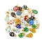 PandaHall Elit 30Pcs Handmade Millefiori Glass Pendants, with Eco-Friendly Copper Wire Wrapped, Teardrop, Mixed Color, 17x7~8x3.5mm, Hole: 2.5mm