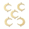 Brass Link Connectors, for Jewelry Making, Double Horn/Crescent Moon, Raw(Unplated), 22x16.5x0.5mm, Hole: 1.2mm