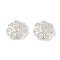 Brass Bead Caps, Cadmium Free & Nickel Free & Lead Free, Hollow Flower, 925 Sterling Silver Plated, 7x7.5x2mm, Hole: 1.2mm
