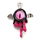 Alloy Pendants, with Enamel, Eye of Bat, Black, 32x23x9mm, Hole: 1.8mm