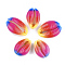 Printed Cowrie Shell Beads, No Hole/Undrilled, Camellia, 20~25x13~17x7~8mm
