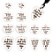 12Pcs 6 Styles 201 Stainless Steel Pendants, Heart & Flat Round & Guitar Pick with Word Charm, Laser Cut, Stainless Steel Color, 22.5~38x24.5~25x1.5mm, Hole: 1.6~2.2mm, 2pcs/style