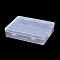 Transparent Plastic Storage Boxes, Rectangle Bead Containers with Hinged Lid, Clear, 11x7.5x3.1cm, Inner Diameter: 9.5x7cm