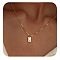 304 Stainless Steel Box Chain Necklaces, 201 Stainless Steel Rectangle Initial Pendant Necklaces for Women, Real 18K Gold Plated, Letter N, 15.75 inch(40cm)