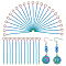 100Pcs Ion Plating(IP) 304 Stainless Steel Eye Pins, Rainbow Color, 22 Gauge, 35x0.6mm, Hole: 2mm