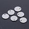 Non-Tarnish 201 Stainless Steel Laser Cut Charms, Blank Stamping Tag, Flat Round, Stainless Steel Color, 10x1mm, Hole: 1.2mm