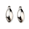 Non-Tarnish 304 Stainless Steel Charms, Horse Eye Charm, Stainless Steel Color, 12x5x2.5mm, Hole: 1.2mm