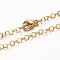 304 Stainless Steel Rolo Chain Necklaces, with Lobster Clasps, Golden, 17.71 inch(44.9cm)