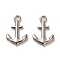 Non-Tarnish 304 Stainless Steel Pendants, Anchor Charms, Stainless Steel Color, 16x11x1.8mm, Hole: 2mm