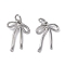 Brass Pendants, Bowknot Charms, Cadmium Free & Nickel Free & Lead Free, Platinum, 18x13x1.5mm, Hole: 3mm