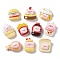 Opaque Resin Decoden Cabochons, Imitation Food, Pig Mixed Shapes, Mixed Color, 18~28x17~27x8~12mm