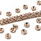Brass Rhinestone Spacer Beads, Grade AAA, Straight Flange, Nickel Free, Rose Gold Metal Color, Rondelle, Crystal, 7x3.2mm, hole: 1.8mm