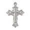 Non-Tarnish 304 Stainless Steel Pendants, Cross Charm, Stainless Steel Color, 45.5x31x4mm, Hole: 2.2mm