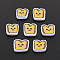 Handmade Polymer Clay Cabochons, Imitation Food, Toast, White, 7~9.5x8~9.5x2mm, about 5000pcs/1000g