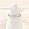 925 Sterling Silver Micro Pave Clear Cubic Zirconia Adjustable Finger Rings for Women, Knot, Platinum, 4mm,US Size 6 1/2(16.9mm)